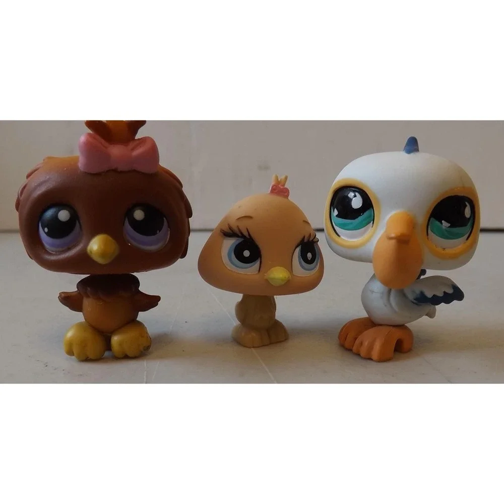 Lot of Five Littlest Pets Bobblehead Birds and Owl - See Description for Details